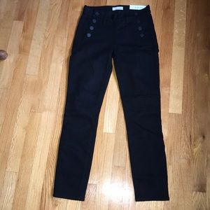 NWT Loft Modern Skinny Black Botton-up Jeans
